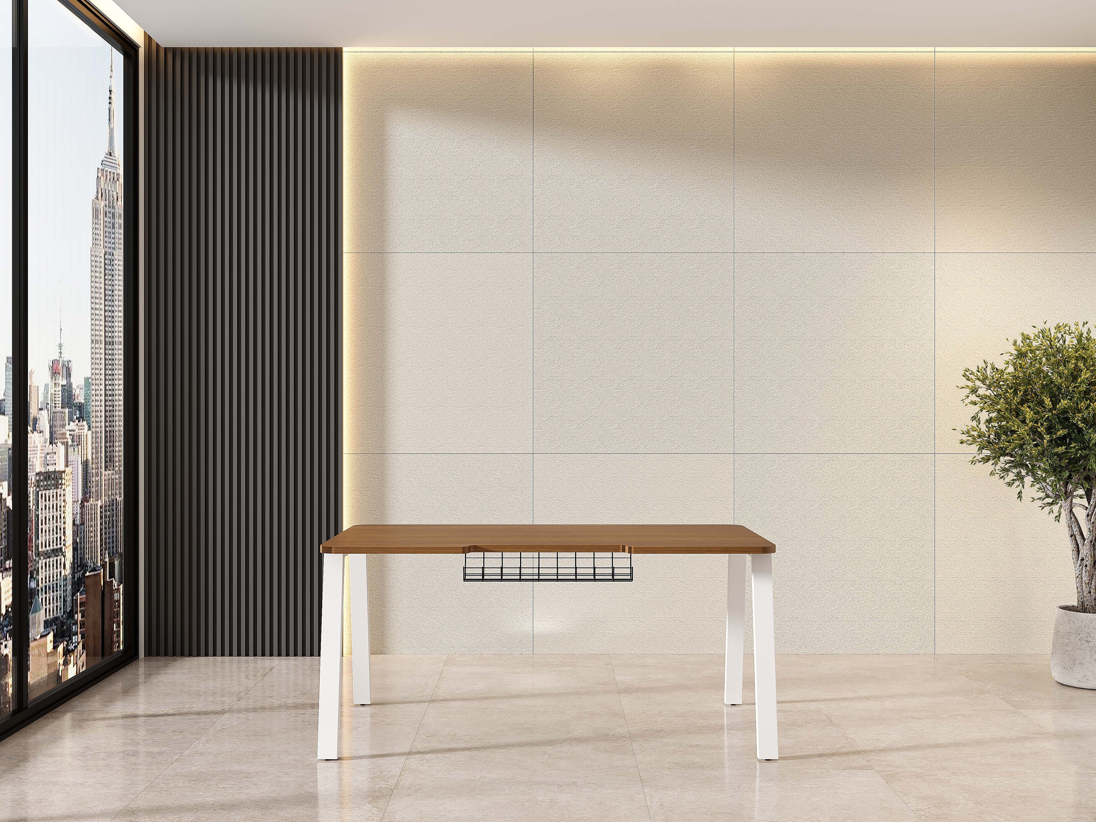 Fixed Desk with Rounded Top by Codutti