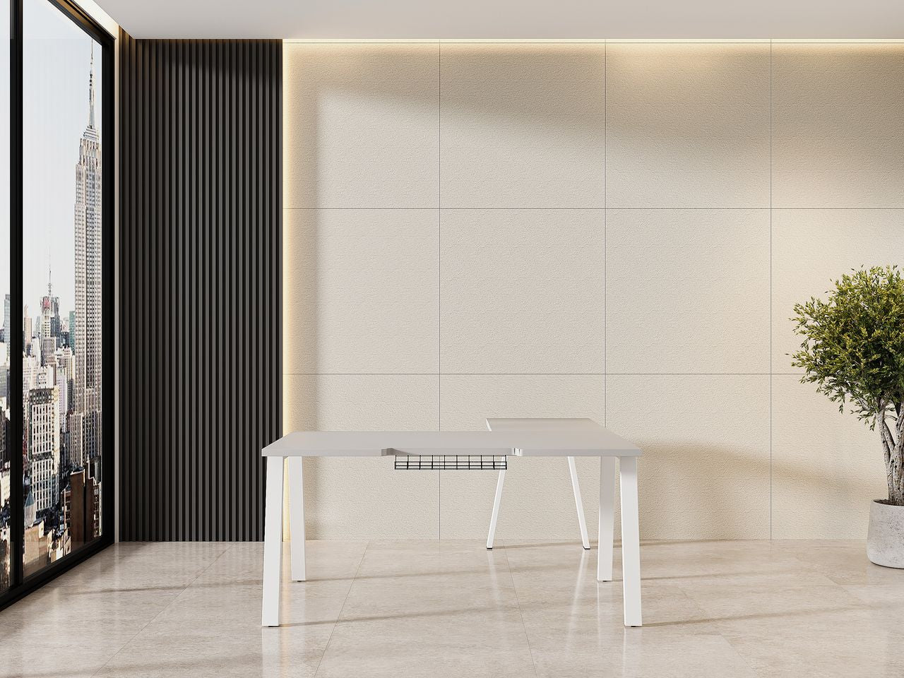 Fixed Desk with Lateral Extension