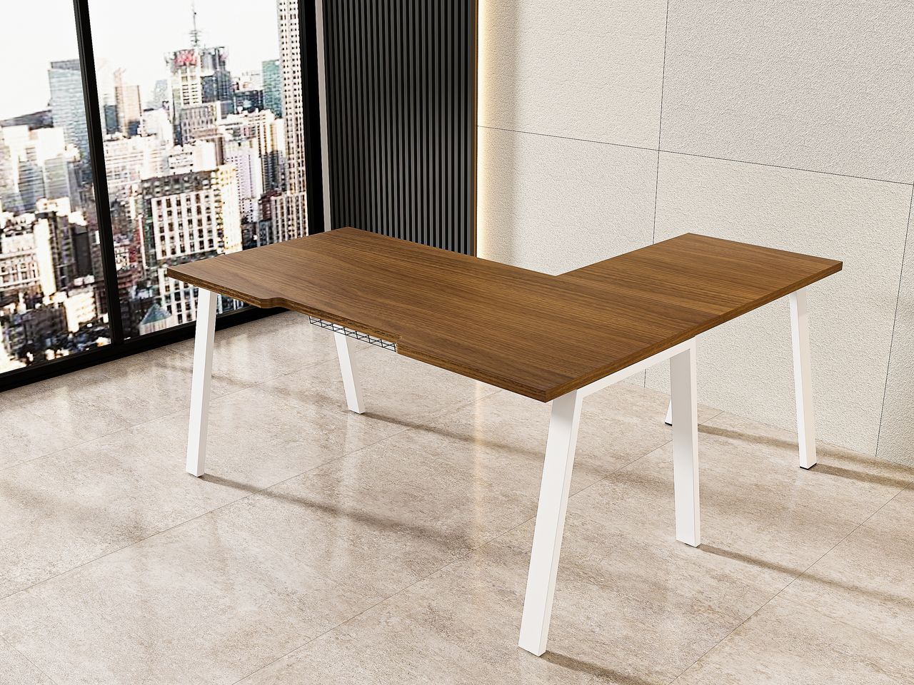 Fixed Desk with Lateral Extension