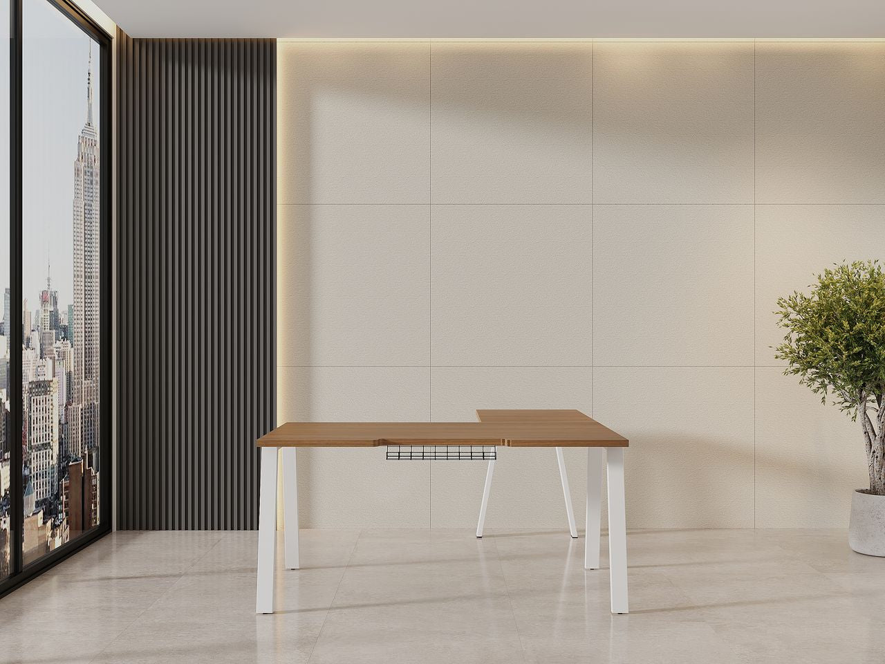 Fixed Desk with Lateral Extension